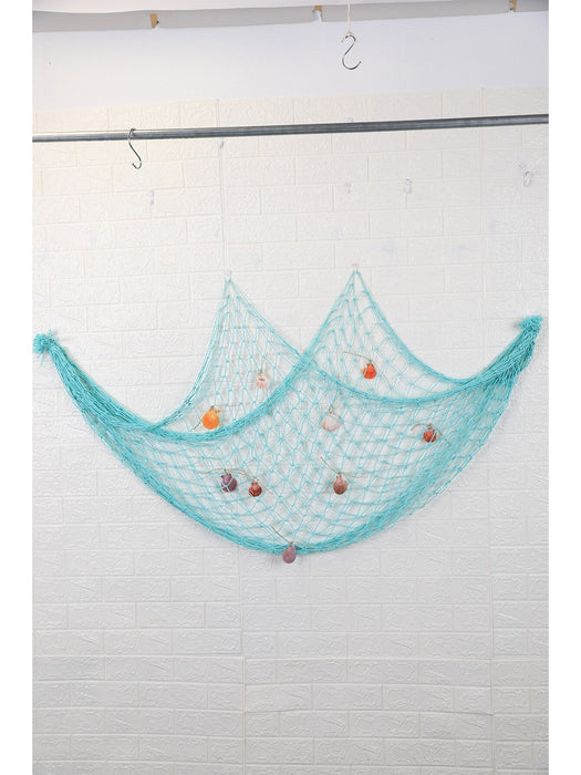 Shein 1 Pieza 1.5 * 2m Red Decorativa De Estilo Mediterráneo Azul Claro Con Diseño De Caracol - Quierox - Tienda Online