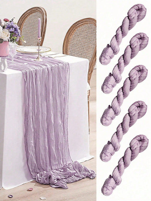 SHEIN 1 pieza 90*180cm Camino de mesa plisado morado claro - Quierox - Tienda Online