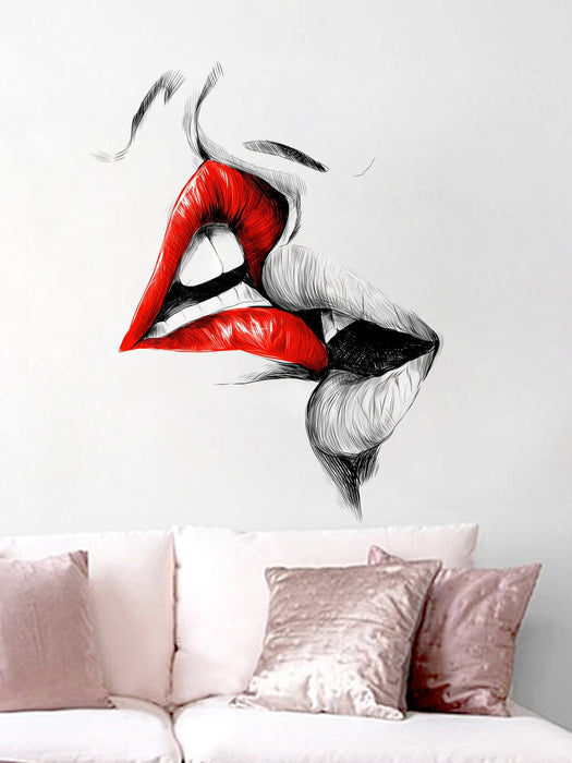 SHEIN 1 pieza Adhesivo de pared con estampado de labios, Adhesivo de pared PVC - Quierox - Tienda Online