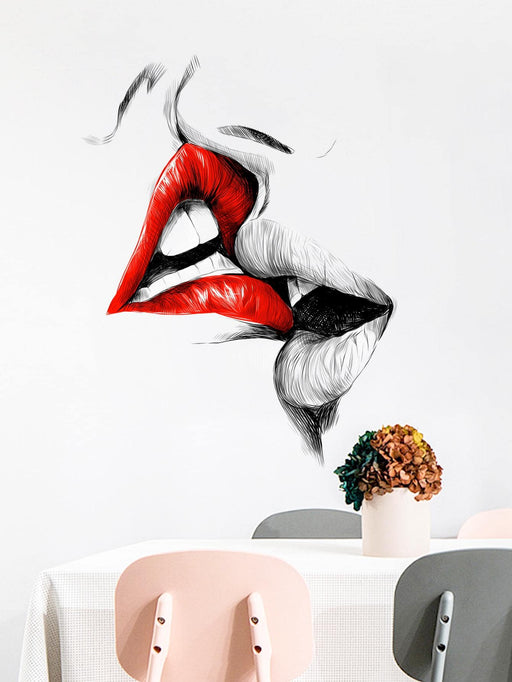 SHEIN 1 pieza Adhesivo de pared con estampado de labios, Adhesivo de pared PVC - Quierox - Tienda Online