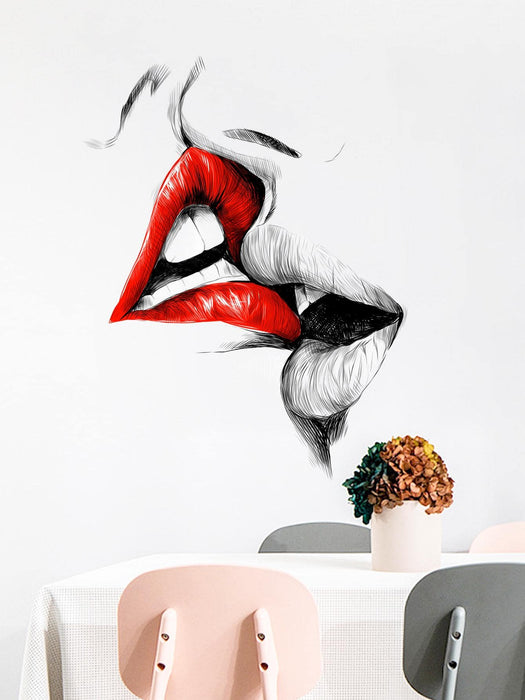 SHEIN 1 pieza Adhesivo de pared con estampado de labios, Adhesivo de pared PVC - Quierox - Tienda Online