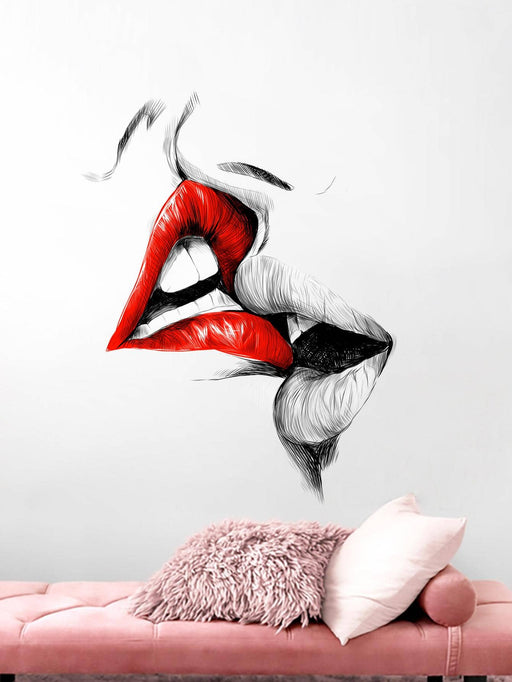 SHEIN 1 pieza Adhesivo de pared con estampado de labios, Adhesivo de pared PVC - Quierox - Tienda Online