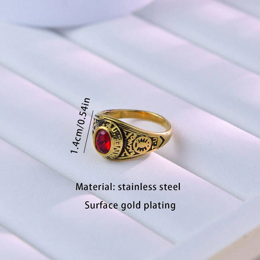 SHEIN 1 pieza Anillo de inoxidable con textura geométrica de acero de titanio - Quierox - Tienda Online