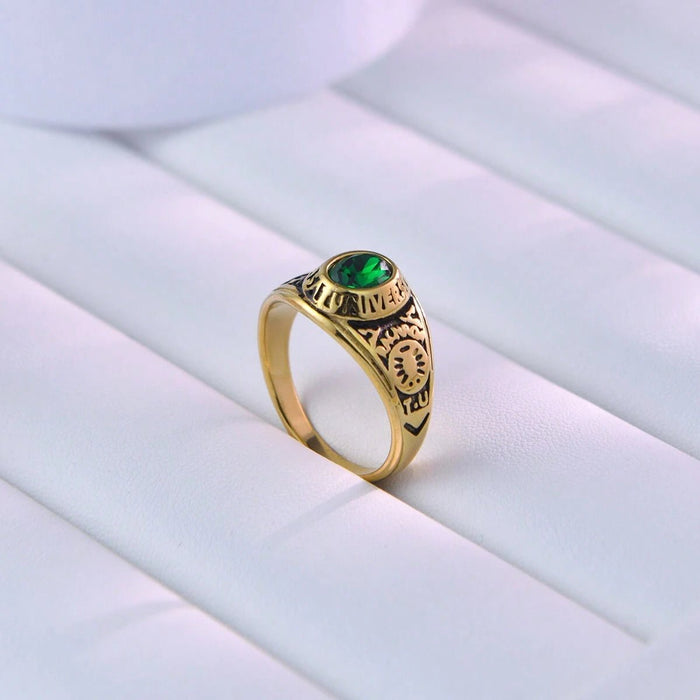 SHEIN 1 pieza Anillo de inoxidable con textura geométrica de acero de titanio - Quierox - Tienda Online