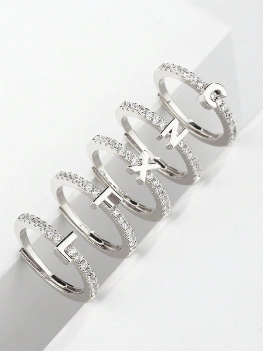 SHEIN 1 pieza Anillo de letra minimalista y novedoso para mujer - Quierox - Tienda Online
