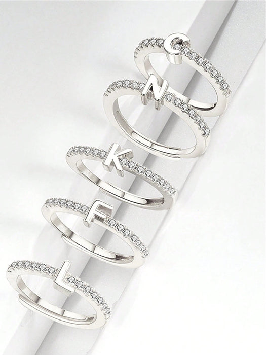 SHEIN 1 pieza Anillo de letra minimalista y novedoso para mujer - Quierox - Tienda Online