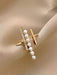 Shein 1 pieza Anillo de primavera de perlas sintéticas elegante y exquisito de cobre con circonitas cúbicas micropavé - Quierox - Tienda Online