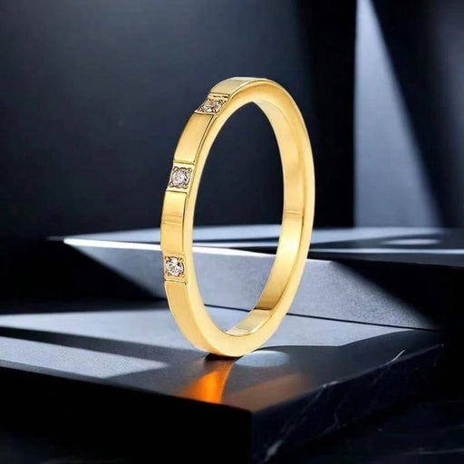 SHEIN 1 pieza Anillo minimalista de acero inoxidable con circonita cúbica - Quierox - Tienda Online