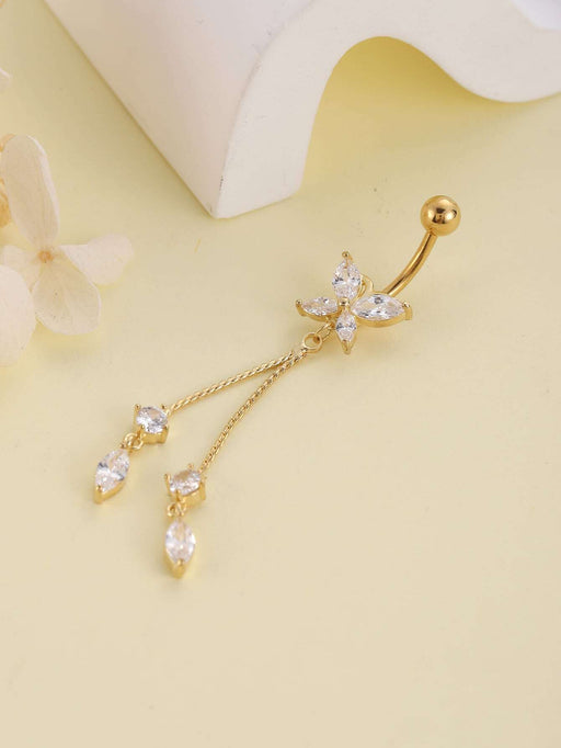 Shein 1 Pieza Anillo Para El Ombligo Con Circonia Cúbica Colgante En Forma De Mariposa - Quierox - Tienda Online