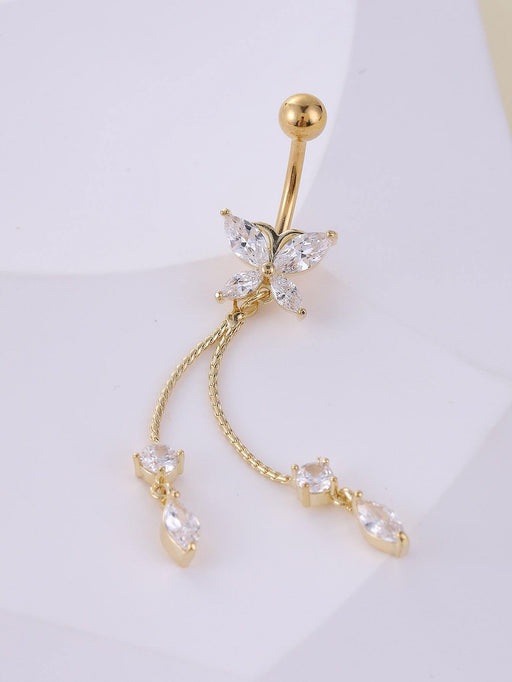 Shein 1 Pieza Anillo Para El Ombligo Con Circonia Cúbica Colgante En Forma De Mariposa - Quierox - Tienda Online