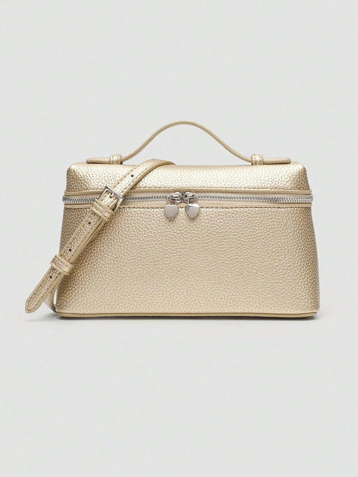 SHEIN 1 pieza Bolso cuadrado de hombro de piel de PU de grano de litchi de unicolor - Quierox - Tienda Online