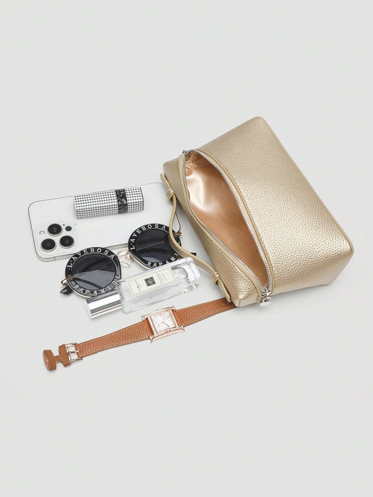 SHEIN 1 pieza Bolso cuadrado de hombro de piel de PU de grano de litchi de unicolor - Quierox - Tienda Online