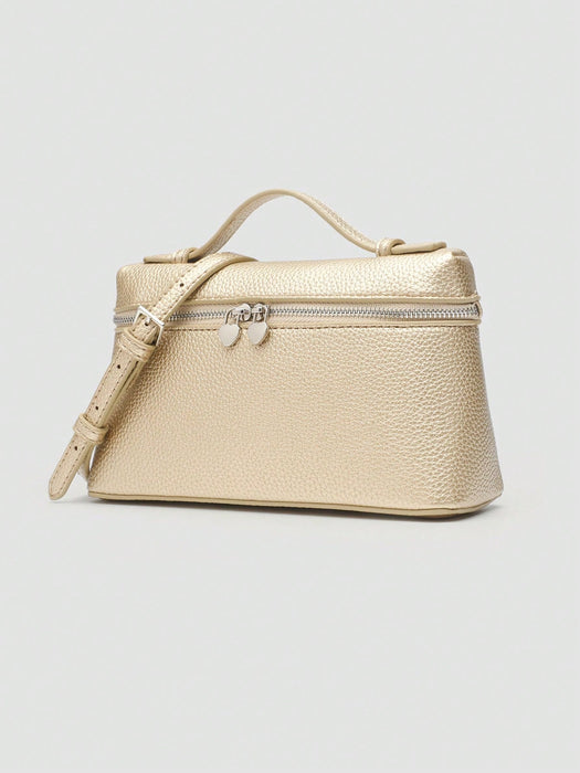 SHEIN 1 pieza Bolso cuadrado de hombro de piel de PU de grano de litchi de unicolor - Quierox - Tienda Online
