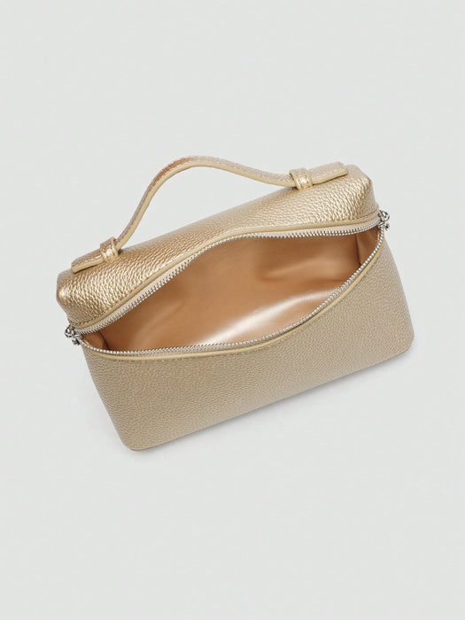 SHEIN 1 pieza Bolso cuadrado de hombro de piel de PU de grano de litchi de unicolor - Quierox - Tienda Online