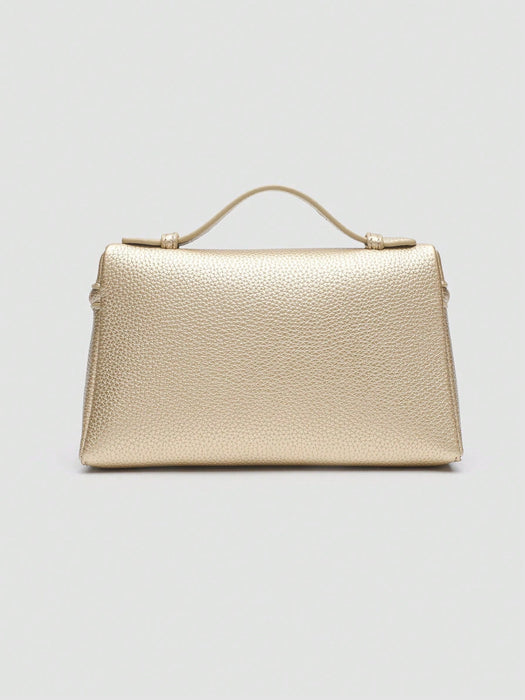 SHEIN 1 pieza Bolso cuadrado de hombro de piel de PU de grano de litchi de unicolor - Quierox - Tienda Online