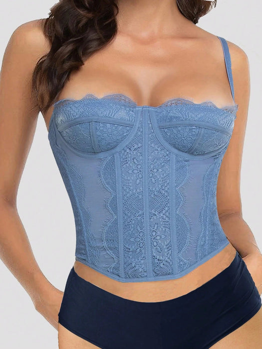 SHEIN 1 pieza Bralette de encaje, lindo bustier,corto sexy para mujer - Quierox - Tienda Online
