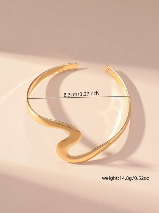 SHEIN 1 pieza Brazalete de metal asimétrico minimalista y ajustable - Quierox - Tienda Online