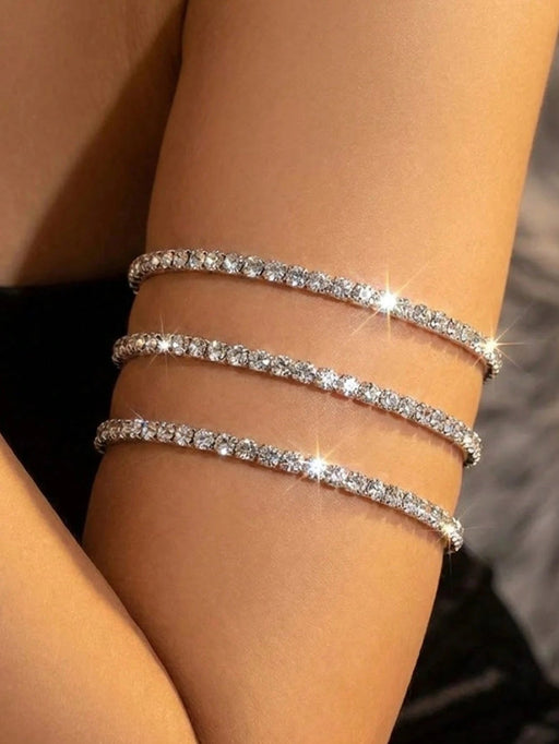 SHEIN 1 pieza Brazalete de moda minimalista decorado con cristales, apto para uso diario - Quierox - Tienda Online