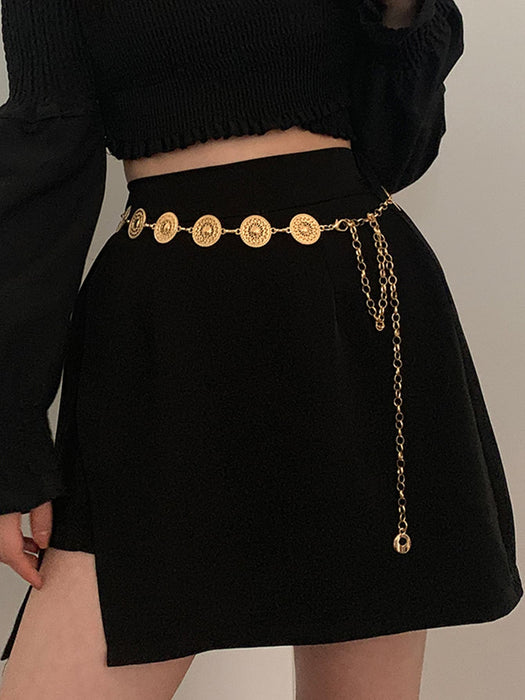 SHEIN 1 pieza Cadena de cintura de metal con forma redonda y calada - Quierox - Tienda Online