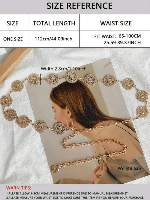 SHEIN 1 pieza Cadena de cintura de metal con forma redonda y calada - Quierox - Tienda Online