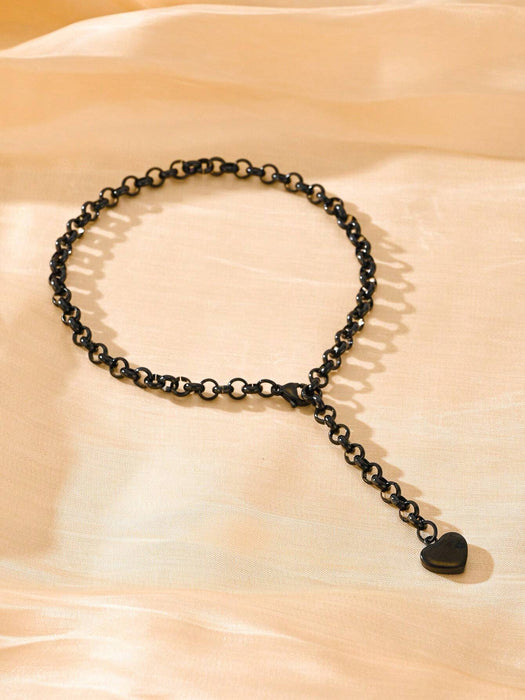 Shein 1 pieza Cadena de tobillo con colgante en forma de corazón - Quierox - Tienda Online