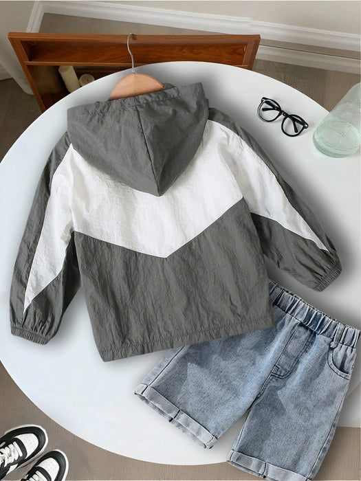 SHEIN 1 pieza Chaqueta ligera informal de estilo universitario para niño - Quierox - Tienda Online