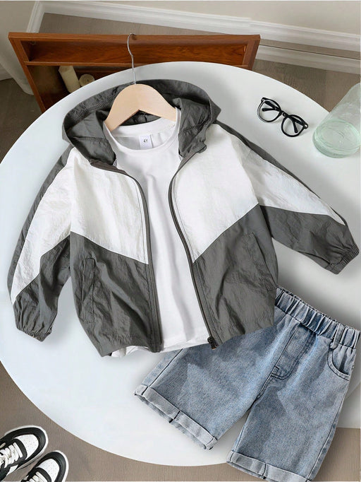 SHEIN 1 pieza Chaqueta ligera informal de estilo universitario para niño - Quierox - Tienda Online