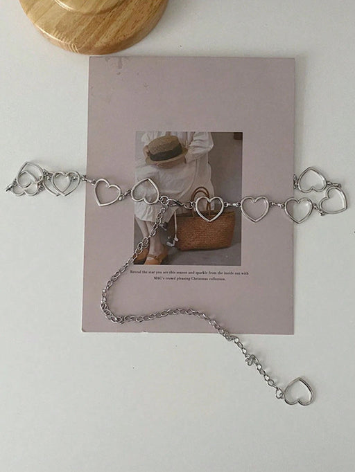 SHEIN 1 pieza Cinturón de cadena con decoración de corazón plateado - Quierox - Tienda Online