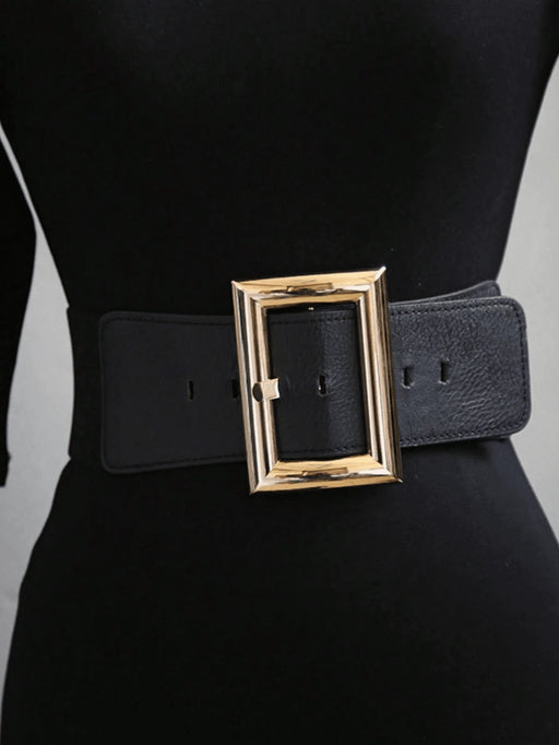 Shein 1 pieza Cinturón estilo corsé elástico ancho con hebilla cuadrada y decoración para mujer - Quierox - Tienda Online