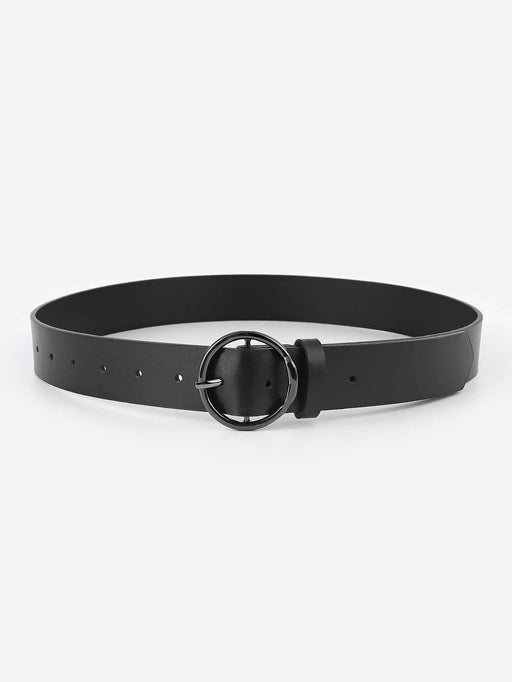 Shein 1 pieza cinturón informal negro con hebilla redonda para mujer - Quierox - Tienda Online