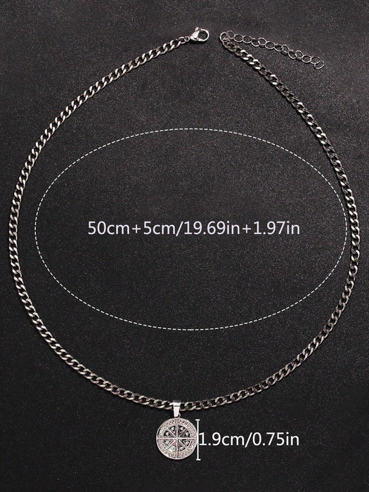 Shein 1 pieza Colgante de brújula punk Collar para hombre Joyería de hip hop - Quierox - Tienda Online