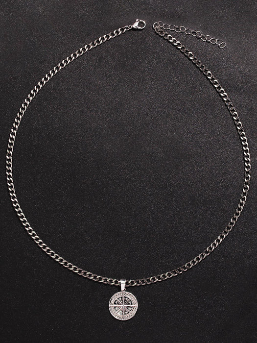 Shein 1 pieza Colgante de brújula punk Collar para hombre Joyería de hip hop - Quierox - Tienda Online