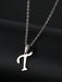 Shein 1 pieza Collar con colgante de letra de T de acero inoxidable - Quierox - Tienda Online