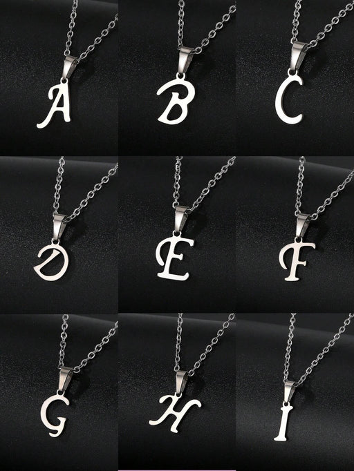 Shein 1 pieza Collar con colgante de letra de T de acero inoxidable - Quierox - Tienda Online