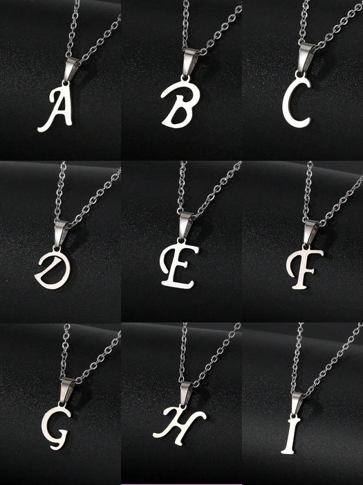 Shein 1 pieza Collar con colgante de letra de T de acero inoxidable - Quierox - Tienda Online