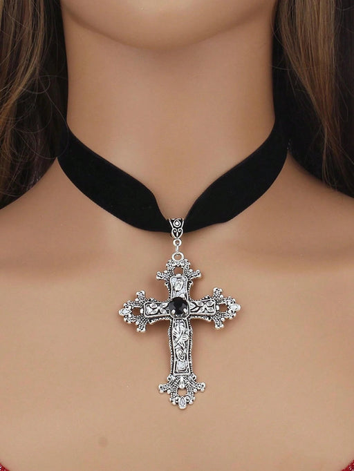 SHEIN 1 Pieza Collar De Estilo Gótico Para Mujer Con Diseño De Cruz - Quierox - Tienda Online