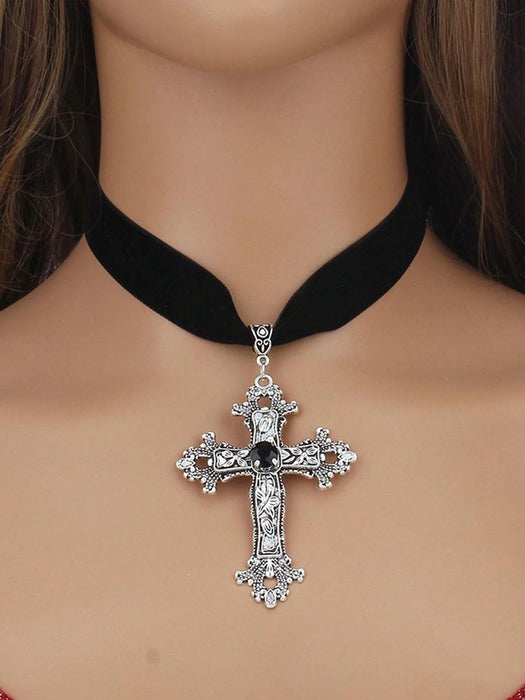 SHEIN 1 Pieza Collar De Estilo Gótico Para Mujer Con Diseño De Cruz - Quierox - Tienda Online