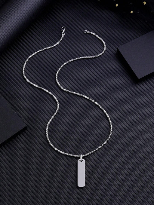 Shein 1 Pieza Collar Geométrico Rectángulo Tridimensional De Acero Inoxidable - Quierox - Tienda Online