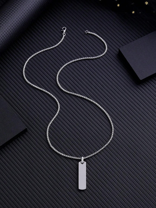 Shein 1 Pieza Collar Geométrico Rectángulo Tridimensional De Acero Inoxidable - Quierox - Tienda Online