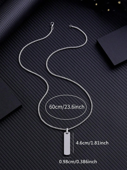 Shein 1 Pieza Collar Geométrico Rectángulo Tridimensional De Acero Inoxidable - Quierox - Tienda Online