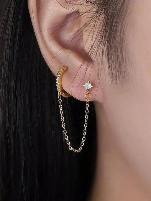 Shein 1 pieza de acero inoxidable con circonita, aro para el cartílago de la oreja - Quierox - Tienda Online