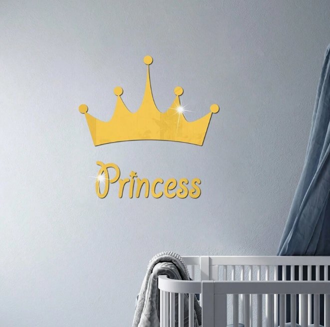 Shein 1 pieza de acrílico con corona de princesa, decoración para habitación - Quierox - Tienda Online