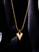 Shein 1 pieza de collar con cadena estilo bambú chapada en oro y colgante de corazón de acero de titanio - Quierox - Tienda Online