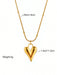 Shein 1 pieza de collar con cadena estilo bambú chapada en oro y colgante de corazón de acero de titanio - Quierox - Tienda Online
