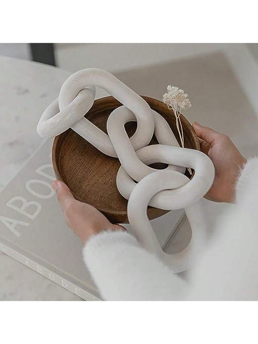 SHEIN 1 pieza de decoración rústica de eslabones de cadena de madera de pino blanco lavado, - Quierox - Tienda Online