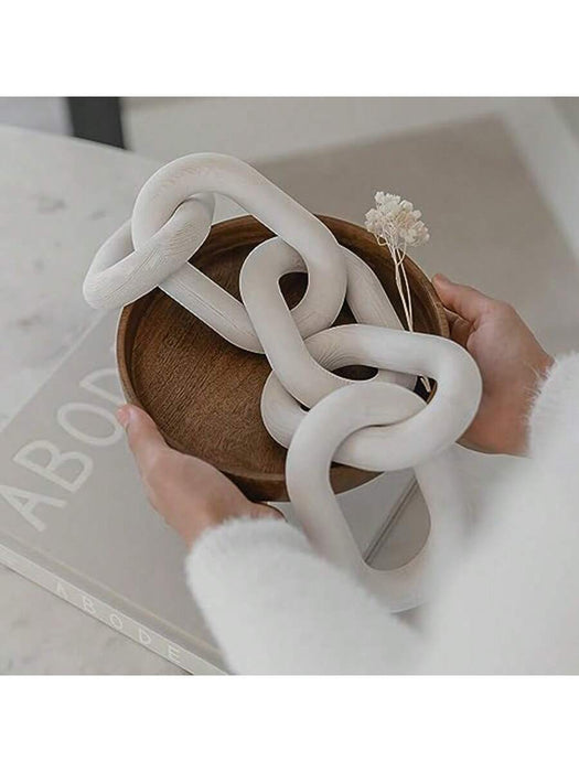 SHEIN 1 pieza de decoración rústica de eslabones de cadena de madera de pino blanco lavado, - Quierox - Tienda Online