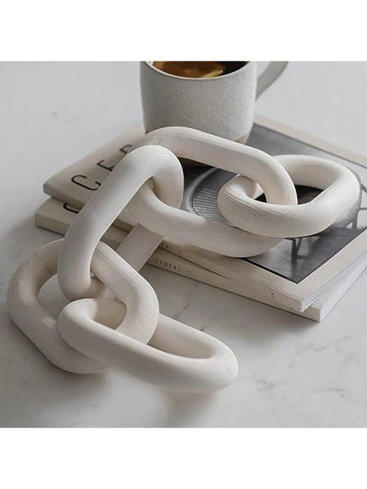 SHEIN 1 pieza de decoración rústica de eslabones de cadena de madera de pino blanco lavado, - Quierox - Tienda Online