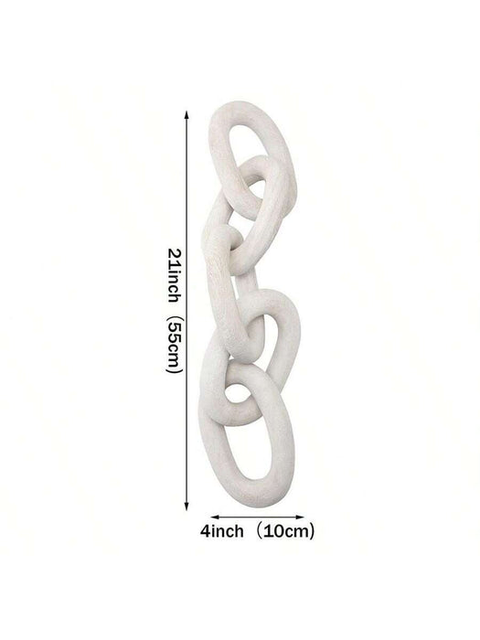SHEIN 1 pieza de decoración rústica de eslabones de cadena de madera de pino blanco lavado, - Quierox - Tienda Online