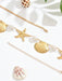 Shein 1 pieza de delicada cadena de cintura dorada con perlas y estrellas de mar - Quierox - Tienda Online