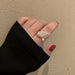 Shein 1 pieza de exquisito anillo de ala de perla con circonita cúbica incrustada en cobre - Quierox - Tienda Online